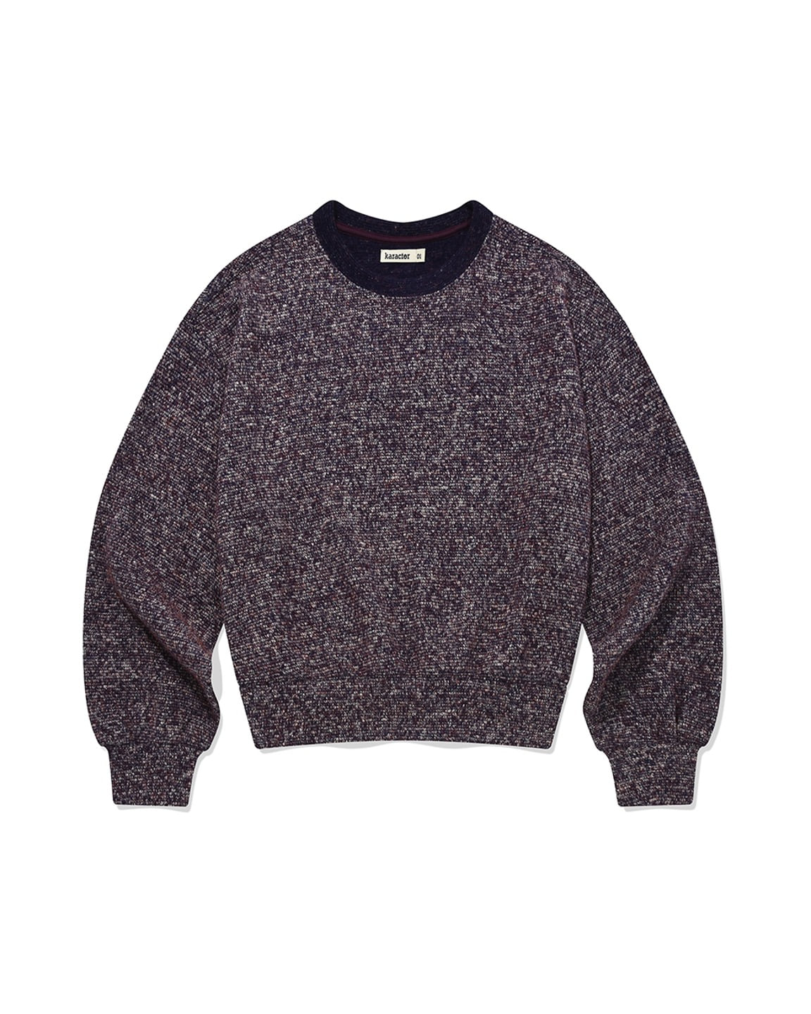 Intarsia wool blended knit / Purple세니틴크
